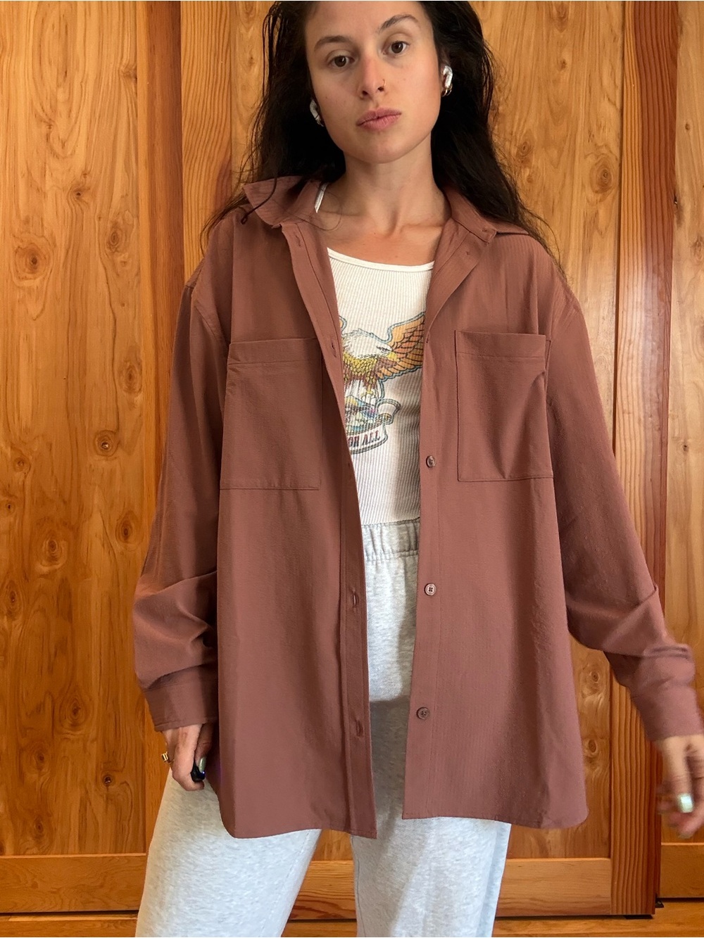ALO Dreamscape Chestnut Button Down - Picture 6 of 6